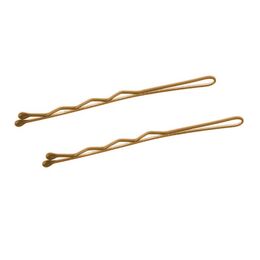 Невидимки для волос волнистые TICO Professional 300586 - Золотистые (длина 70 мм, вес 200 грамм)