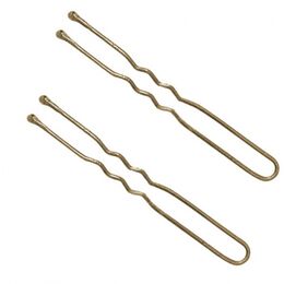 Шпильки для волос волнистые с наконечником TICO Professional 300631 - Золотистые (длина 60 мм, вес 200 грамм)